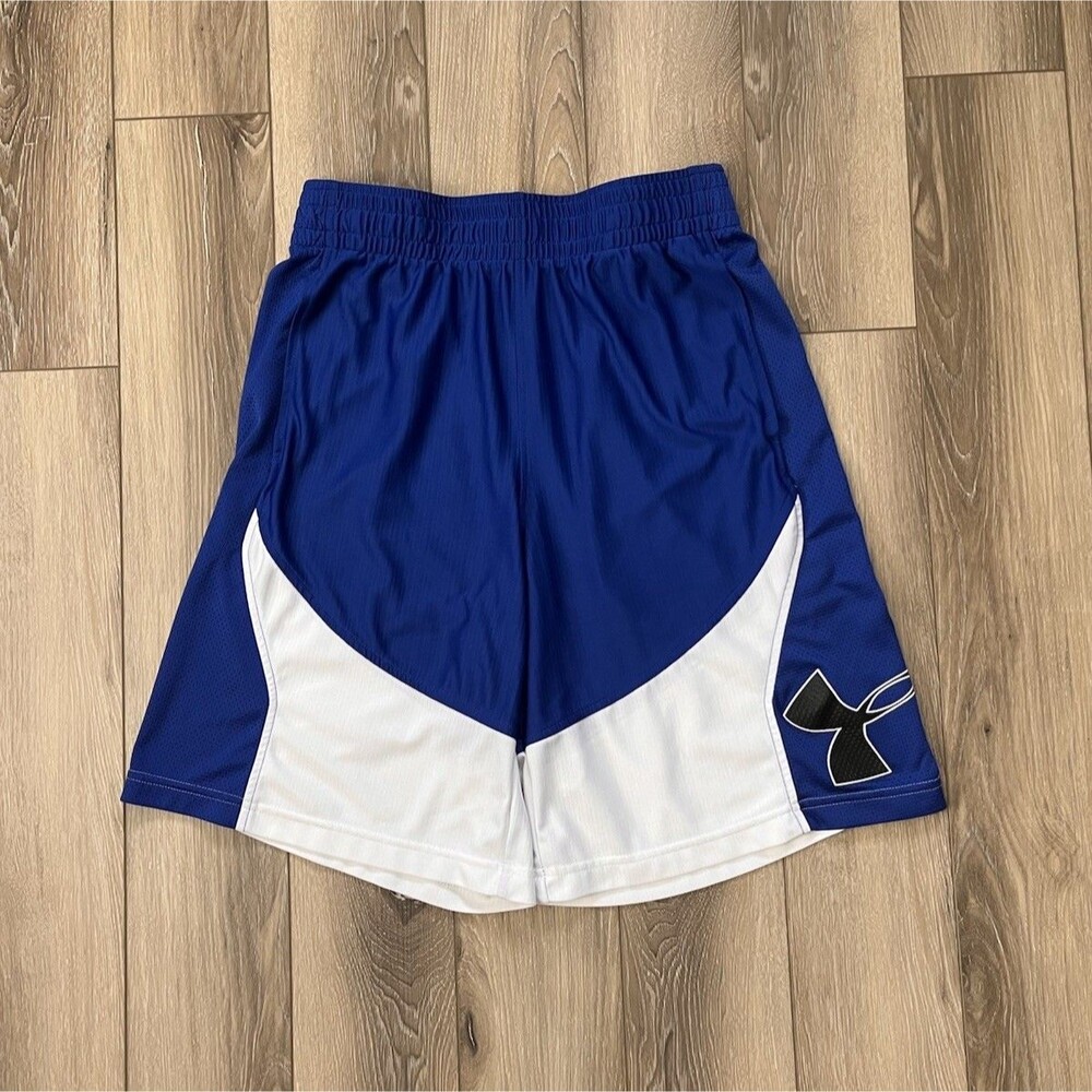 Under Armour Basketball Shorts Blue/White Mens Size Medium 10” Inseam
